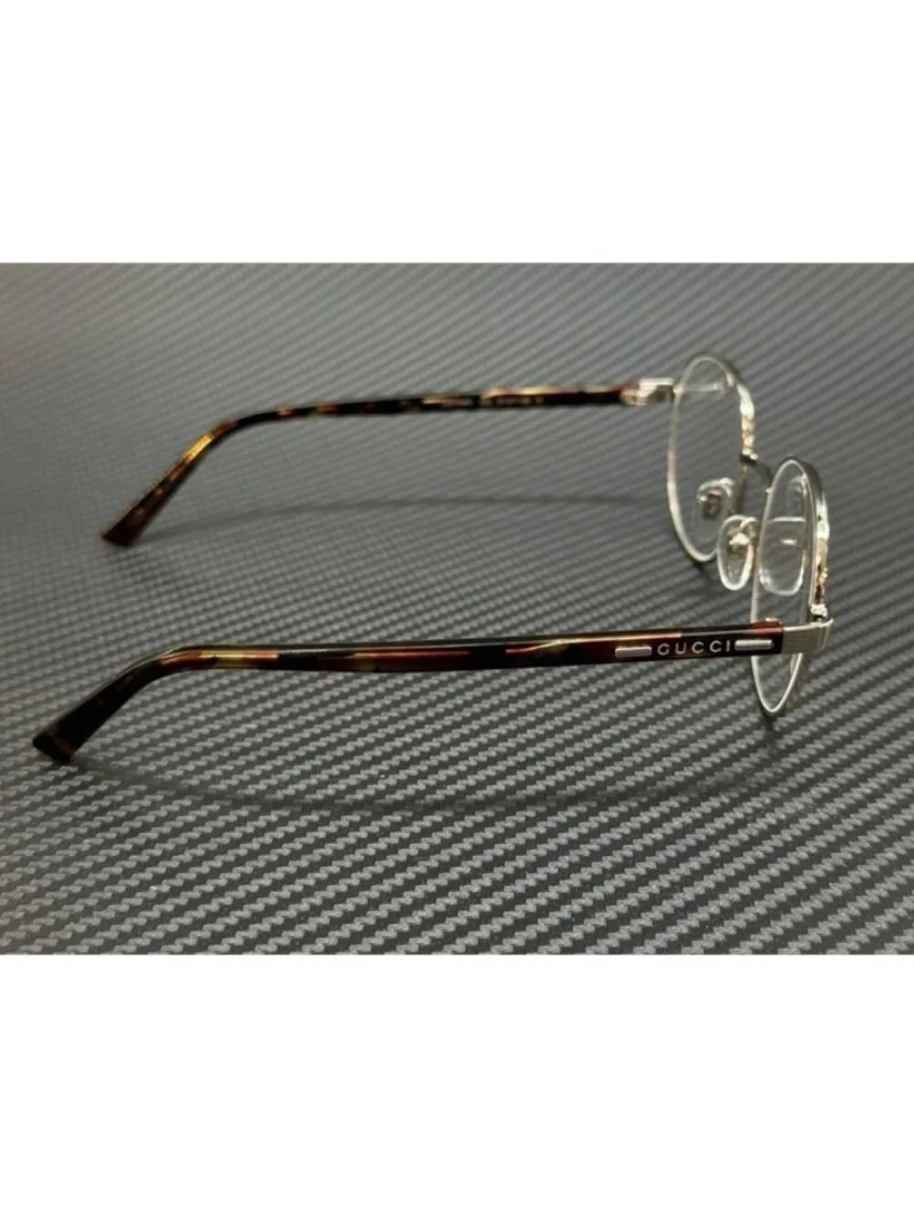 New Gucci Men Silver Havana Eyeglasses 51-21-145